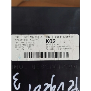MODUŁ BSI SKRZYNKA BEZPIECZNIKÓW PEUGEOT 307 9651197780