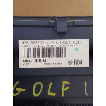 LICZNIK PRĘDKOŚCIOMIERZ VOLKSWAGEN GOLF IV 1J0920806G