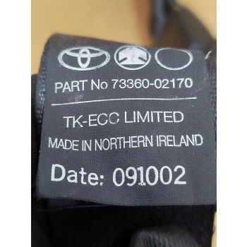 PAS BEZPIECZEŃSTWA Z ZAPINKĄ PRAWY TYŁ TOYOTA COROLLA E12 02R. 3D HB