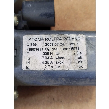 MECHANIZM PODNOSZENIA SZYBY SILNICZEK PRAWY PRZÓD FIAT PANDA II